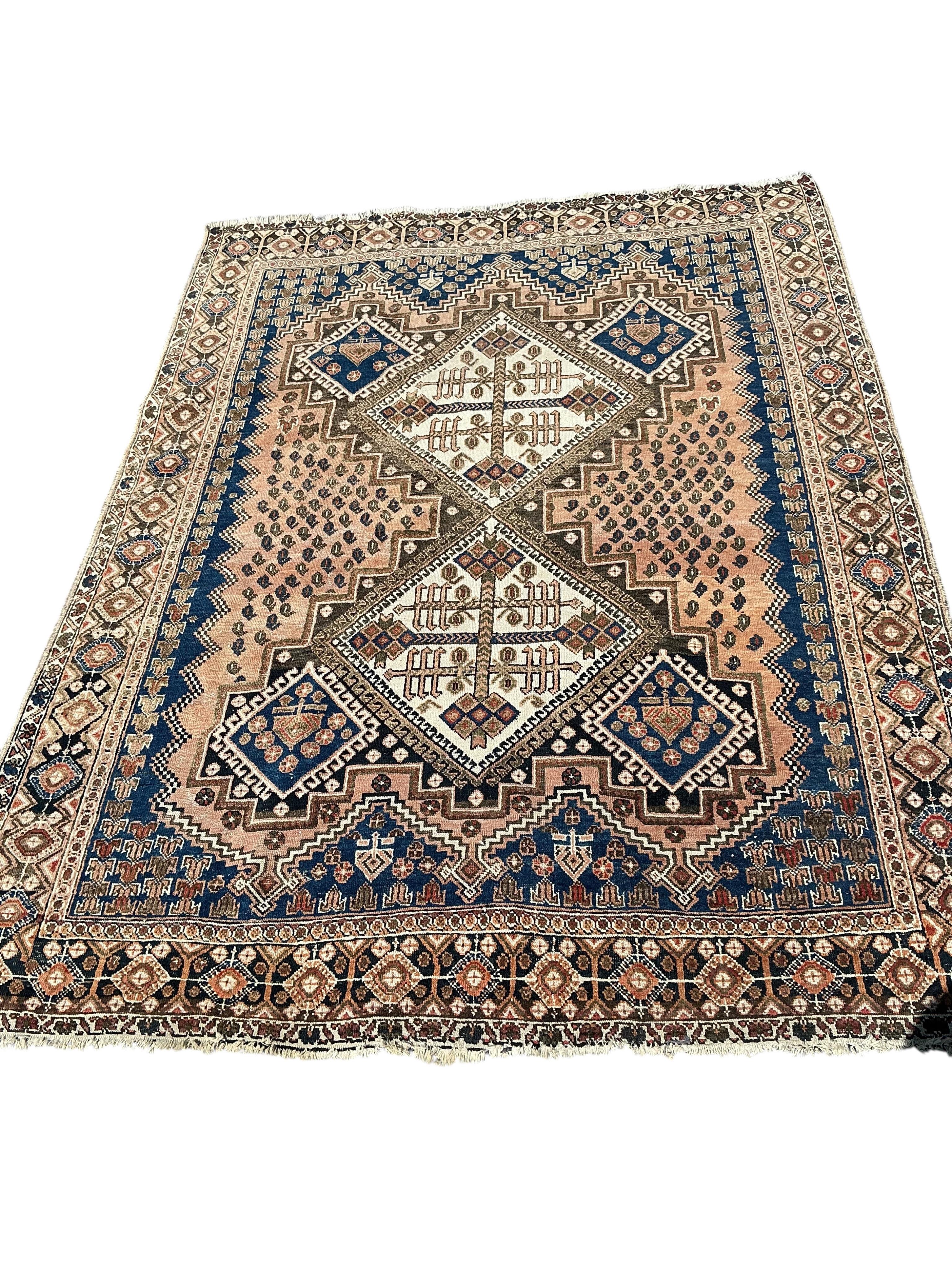A Persian tribal Afshar geometric rug, 200 x 150cm